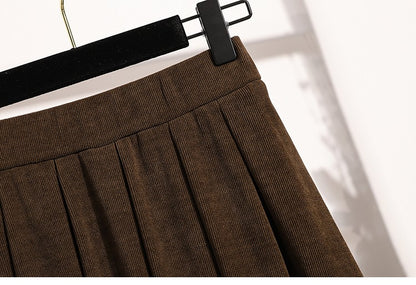 2025 Plus Size Pleated Skirts Solid Versatile Medium Length Skirt A-Line Maxi Gown Cover Autumn Winter New Half-length Skirt