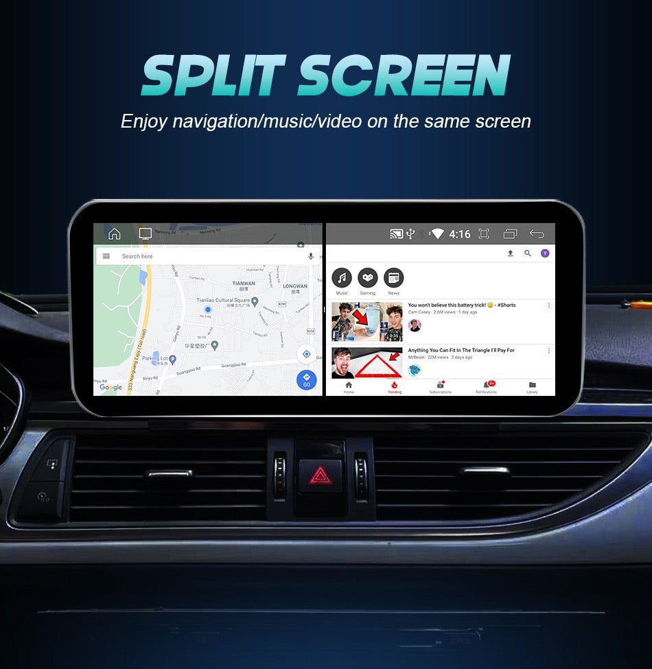 Tela sensível ao toque Android 14 Carplay de 12,3 polegadas para Audi A4 A5 Q5 B9 2016-2023, rádio estéreo de carro, reprodutor multimídia, Wi-Fi, 4G, navegação GPS