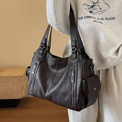 Bolsas de Ombro com Compartimento Interno Macio de Alta Qualidade Cores Contrastantes Bolsas Transversais para Mulheres Bolsas de Mão de Couro PU Modernas