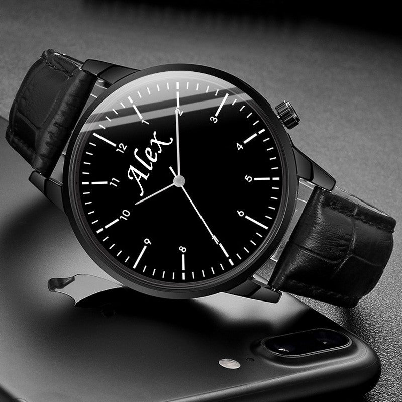 Free Personalized Engrave with Your Name Logo Text Men's Women's Mesh 3 ATM Water Resistant Wristwatch Customized Wrist Watch