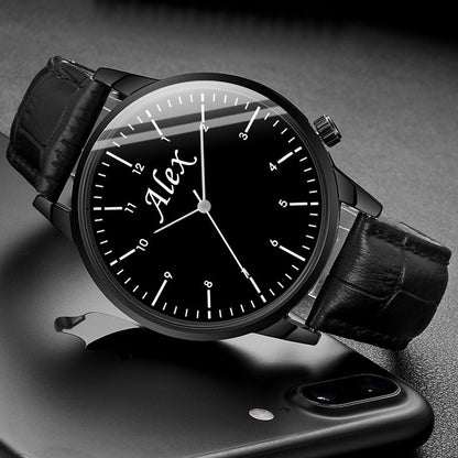 Free Personalized Engrave with Your Name Logo Text Men's Women's Mesh 3 ATM Water Resistant Wristwatch Customized Wrist Watch