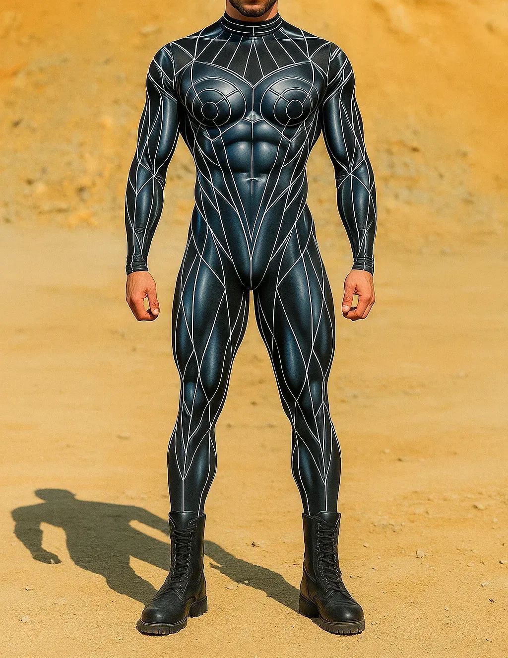 Halloween Lizard Bodysuit Men's Unique Muscle Series Holiday Jumpsuit Carnival Costume Adult Roleplay Party Masquerade Ball Set