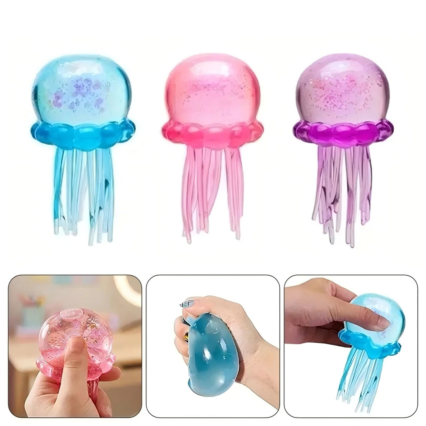 3pcs Nee Doh Jellyfish & Cube Squish Toy - Soft Jelly Squeeze Stress Relief Fidget, Sensory NeeDoh for Kids & Adults 2026@?