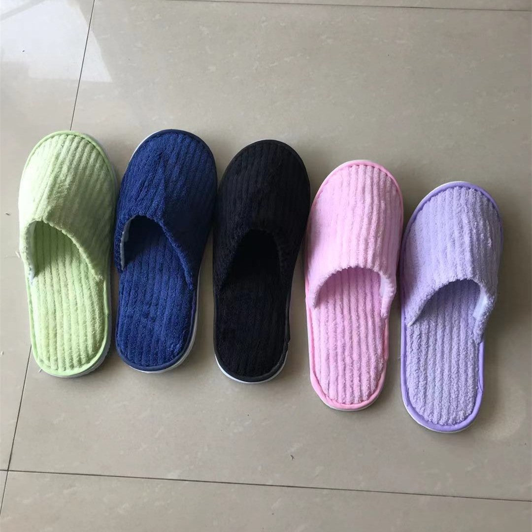 5 Pairs/Lot Mix Colors Men Women Disposable Hotel Slippers Cotton Slides Home Travel SPA Slipper Hospitality Cheap Footwear