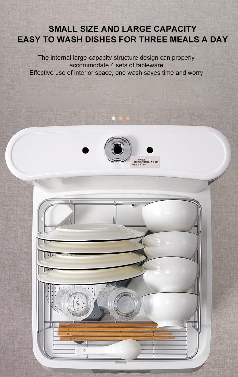 Automatic cleaning dishwasher, compact portable smart household dishwasher, independent installation, visual operation