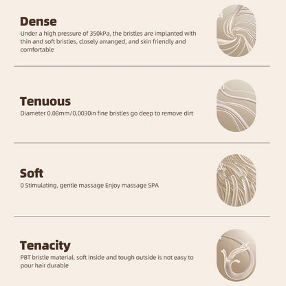 Electric shower brush, rechargeable, waterproof IPX7, 3-speed 6-in-1, wireless shower brush head, lazy scrubbing tool