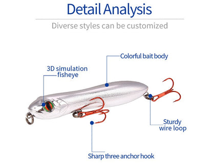 Fishing Lures Pesca 10.5cm 15.6g Topwater Artificial Snake Head Pencil Isca Hard Bait Wobblers Trolling Jigbait Fishing Tackle