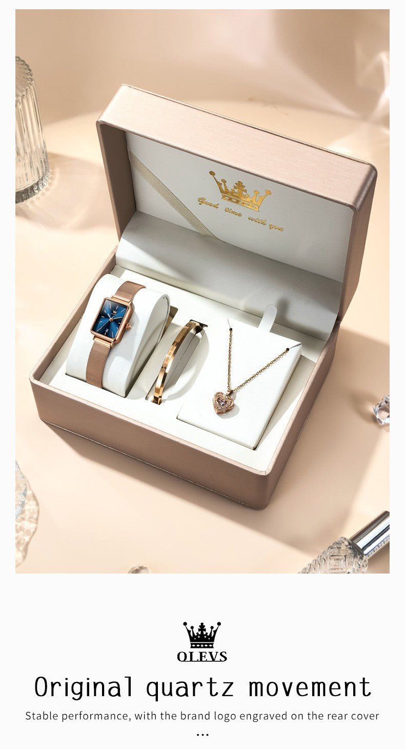 OLEVS Ultra Thin 8mm Women's Watches With Gift Box Fashion Elegant Rose Gold Mesh Steel Strap Luxury Quartz Watch for Woman 3692
