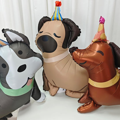 4 Animal Dog Aluminum Foil Balloons Cute Dog Theme Birthday, Anniversary Decoration, Shower, Pet Party Decoration