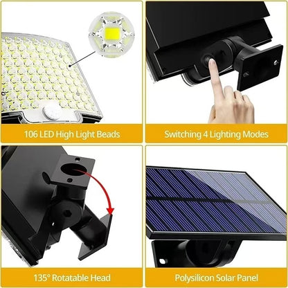 Led Outdoor Light  Sensor Light Solar Lights Outdoor Waterproof External Solar Lamp Christmas Bulb Lighting Motion Spotlight Wal