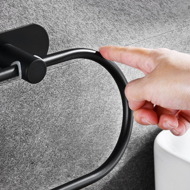 Self-adhesive Bathroom Towel Ring Hook Hardware Accessories Storage Holder Stainless Steel Hand Towel Holder Modern Round Towel