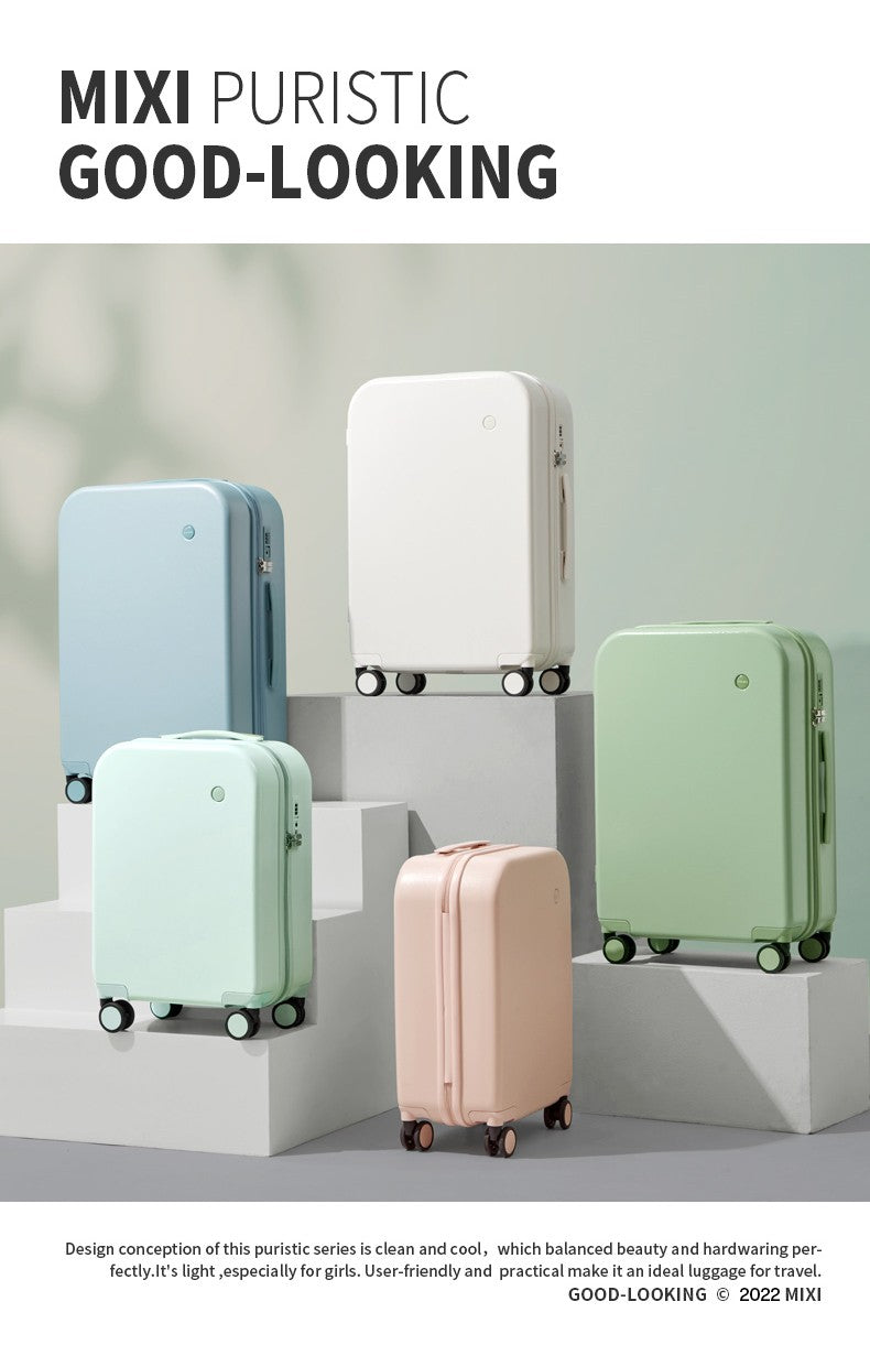 Mixi Puristic Design Travel Luggage Rolling Wheel Hardside Women Suitcase Men Trolley Case 16 20 Carry On/Big 22 24 26 28 Inch