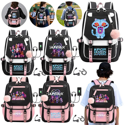 Mochila Demon Slayer K-Pop 2025 Estampa de Desenho Animado Rumi Mira Zoey Até 20L de Grande Capacidade Mochila Escolar para Adolescentes