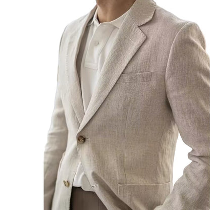 Summer Linen Casual Breathable Men's Lightweight Breathable Slim-Fit Blazer Vintage Italian Style Trendy