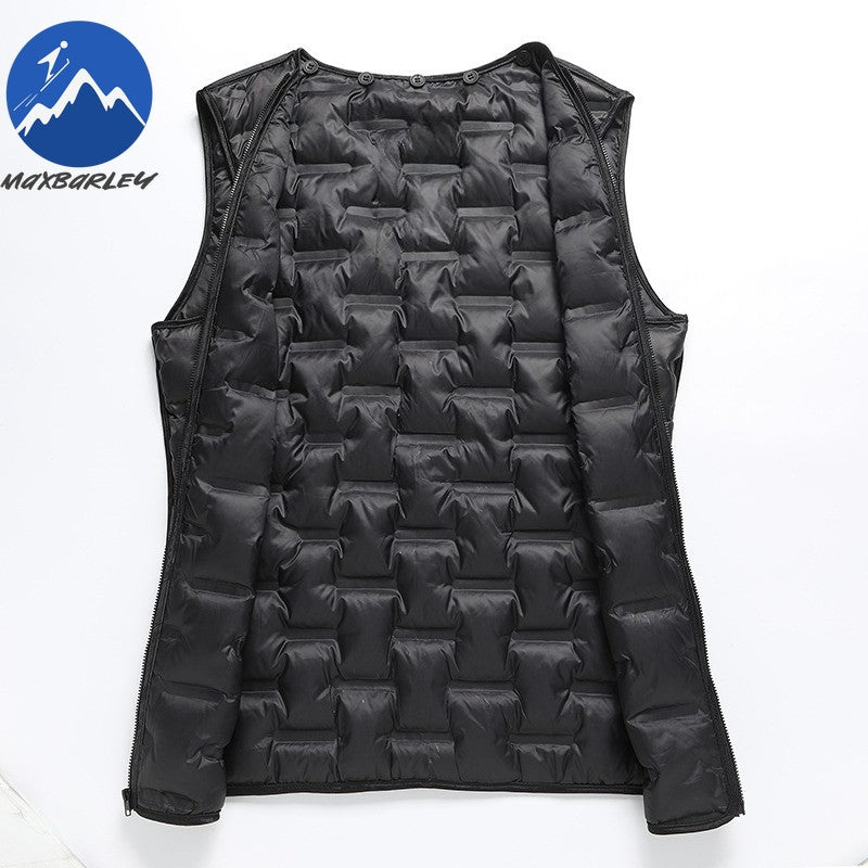 Maxbarley Winter Down Coat Lightw Luxurious Detachable Lining Working Cold Proof Overcoat Mens Mid Length Warm Woolen Trench