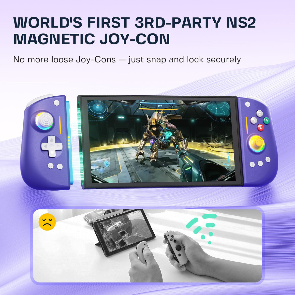 NYXI Hyperion 3 Wireless Switch 2 Joycon Gaming Purple