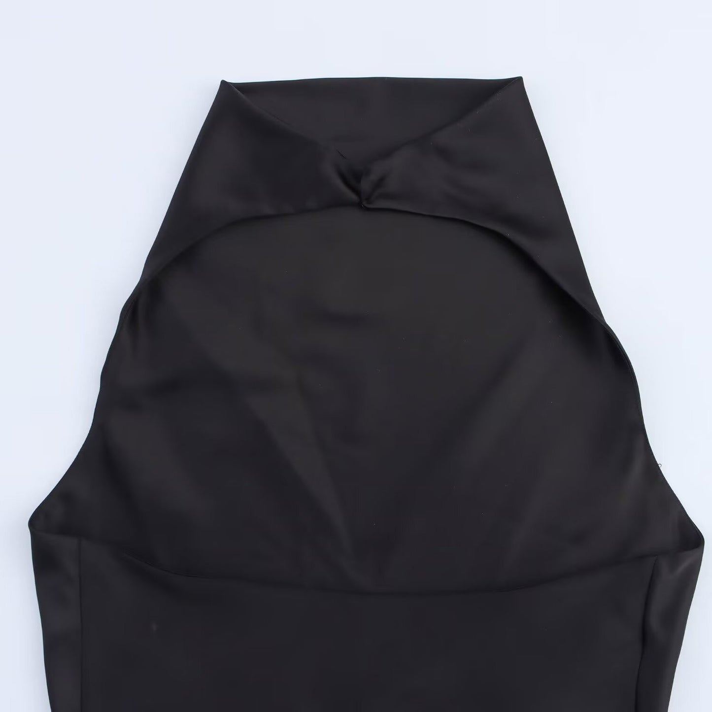 2025 Summer New Women's Clothing Simple Temperament Fashionable And Sexy Backless Silk Satin Texture Hanging Neck Dress