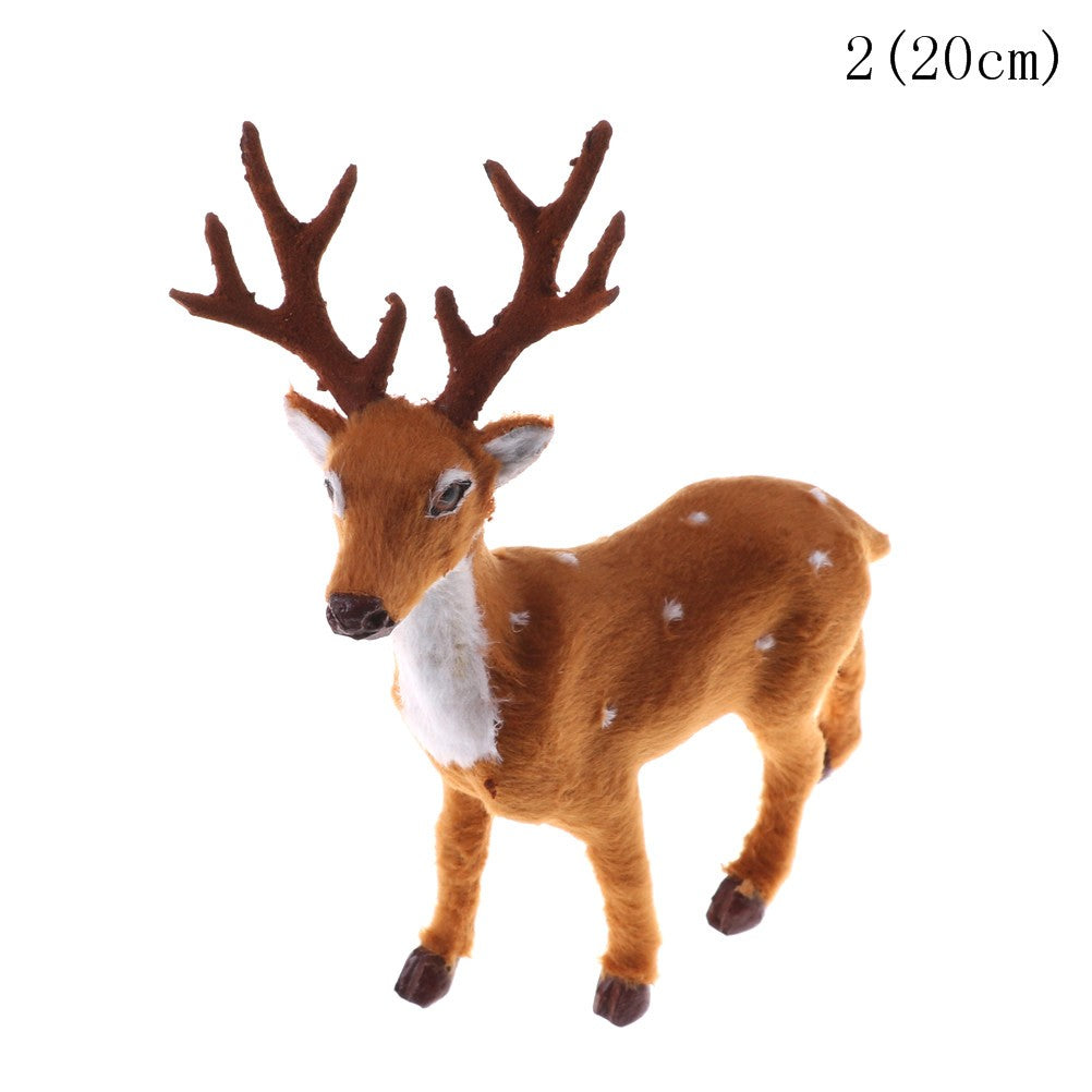 1pc 15cm/ 20cm/25cm New Cute Christmas Simulation Plush Plastic Reindeer Xmas Elk Plush Toy New Year Decorations