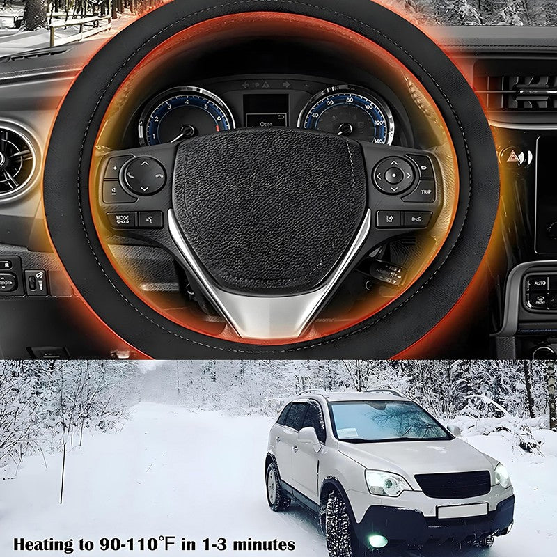 Hot 12V Heated Steering Wheel Cover Warm In Winter Universal Fit Steering Wheel Protector Outer For Cars Trucks Car Accessories