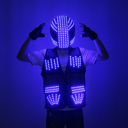 LED Robot Suit Stage Dance Costumes, Light Up Jacket, Strobe Luminous Clothing, Christmas and Halloween Party