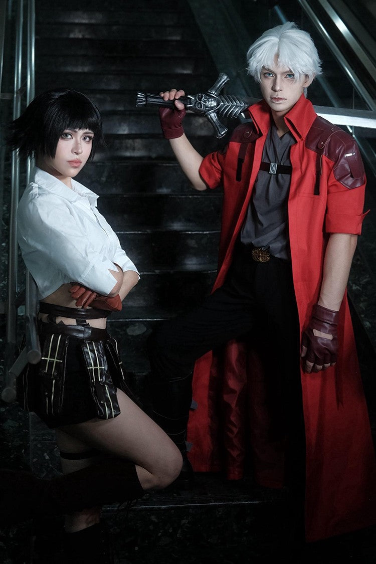 Devil May Cry 5 Dante Cosplay Costume Game DMC 5 Dante Wig Windbreaker Gloves Top Pants Disguise Suits Party Fantasia Outfits