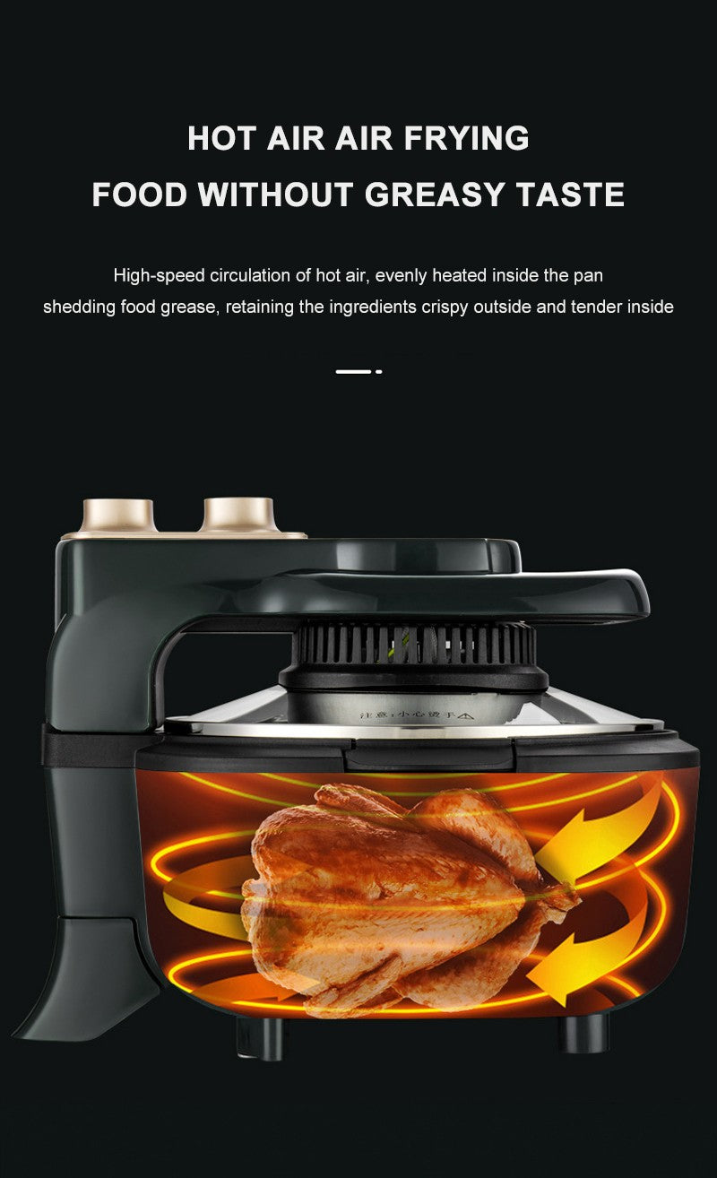 Fritadeira de Ar Doméstica Multifuncional Sem Óleo Inteligente 6L Forno 220V 1100W Painel LED Touch Controle de Temperatura Fritura a Ar Visual
