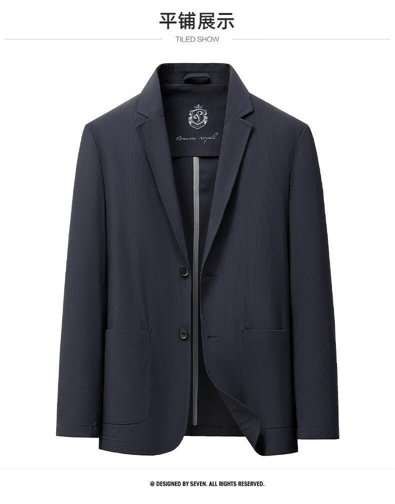 2025 Summer Thin Ice Silk Sunscreen Suit Jackets Classic Elasticity Traceless Sun Protection Blazers Social Office Formal Coats
