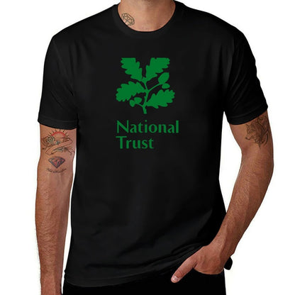 National Trust green logo T-Shirt t shirt man cotton t shirt man plain T-Shirt