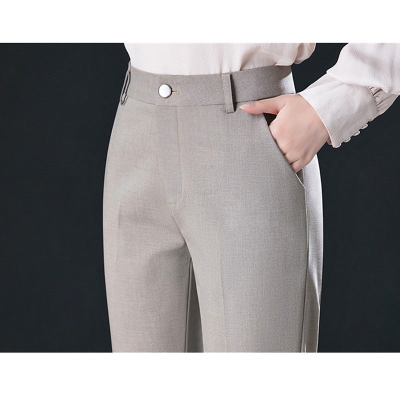 New Autumn Women's Suit Pants, Black Gray Khaki Pantalones Spring Female Slim Trousers, Asian Size 26 27 28 29 30 31 32 33