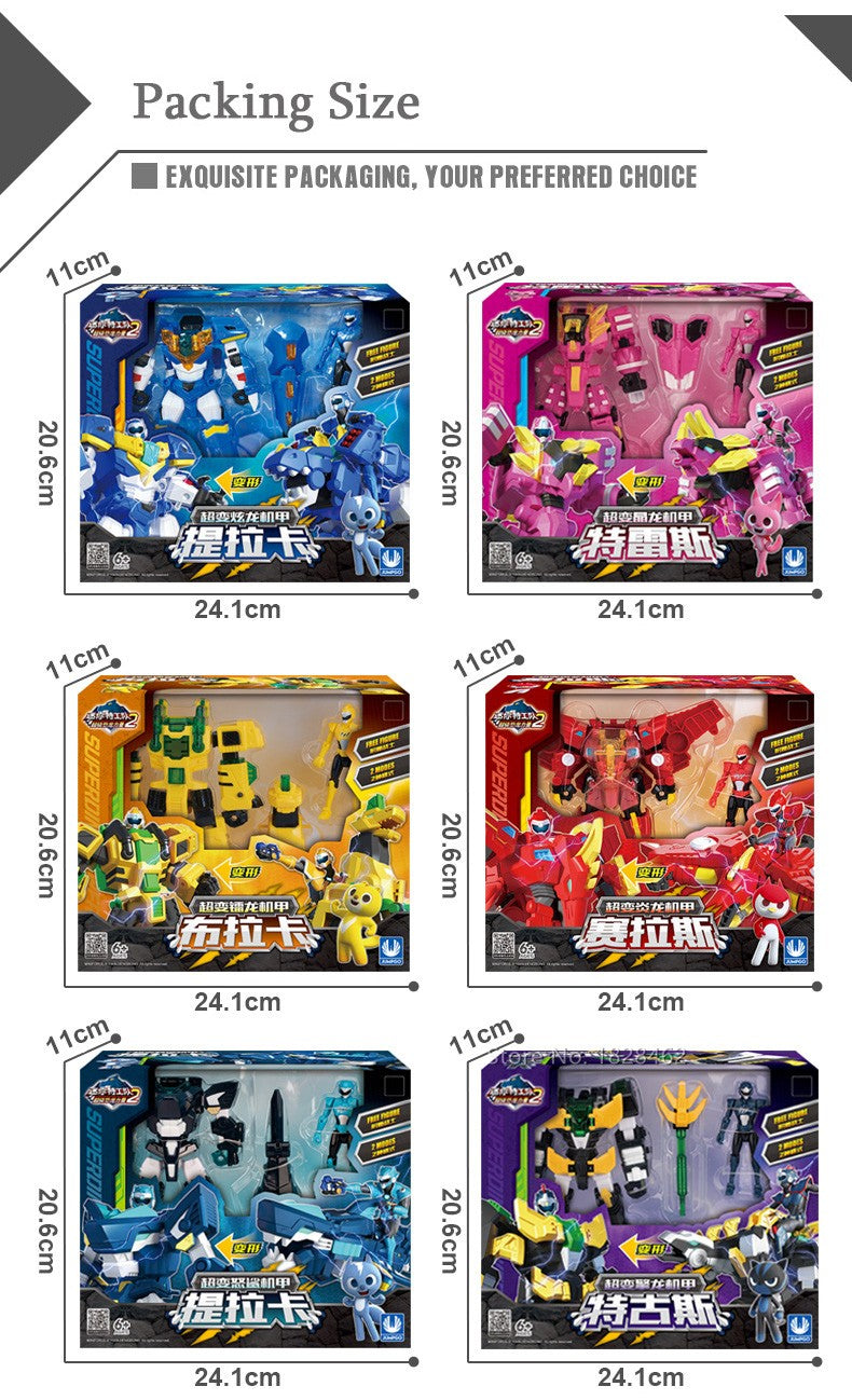 Mini Force 2 Super Dino Power Transformation Robot Toys Action Figures MiniForce X Simulação Animal Deformação Dinossauro Brinquedo