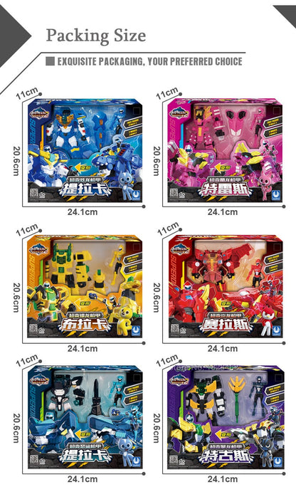 Mini Force 2 Super Dino Power Transformation Robot Toys Action Figures MiniForce X Simulação Animal Deformação Dinossauro Brinquedo