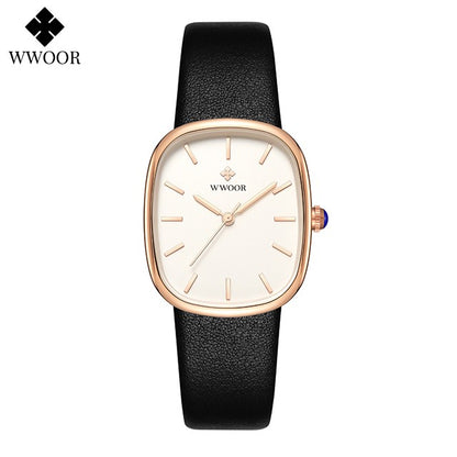 WWOOR New Reloj Fashion Women's Bracelet Watch Luxury Brand Elegant Dress Quartz Clock Waterproof Top Ladies Wristwatch Gift Box