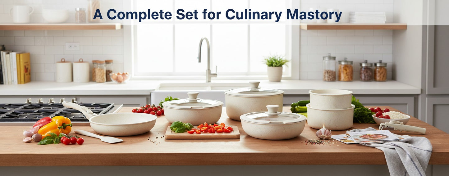 12 Pcs Ceramic Nonstick Cookware Set, Carote Pots and Pans with Removable Handles, Non-Toxic Cow Print Design Kitchen Essentials