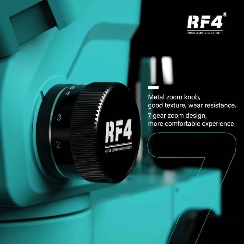 RF4 Microscópio Trinocular Estéreo Rotação 360° com Braço Articulado Suporte de Campo Amplo Câmera HDMI 4K Reparo de Solda de Placa PCB de Celular