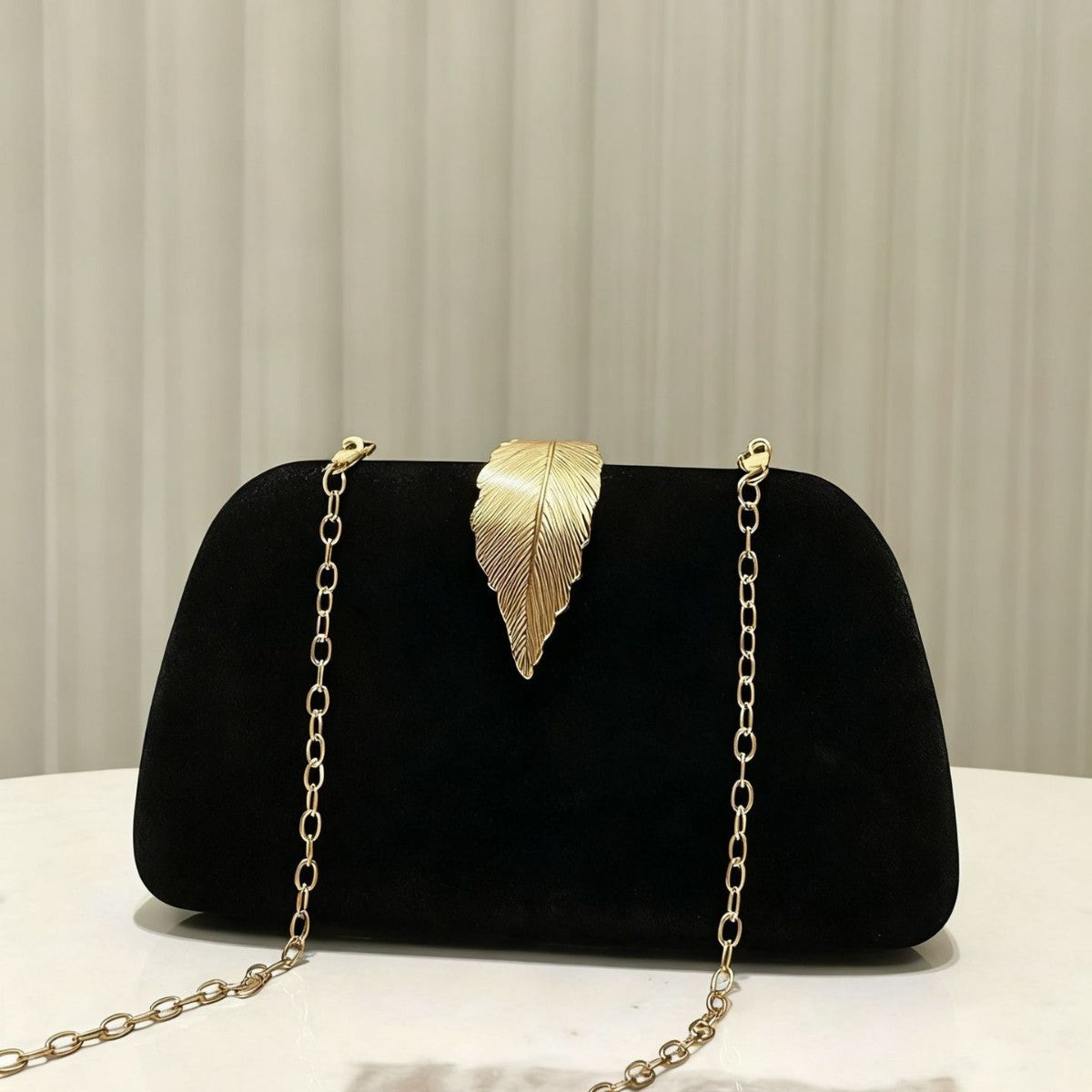 Velvet Leaf Evening Bag High Luxury Clutch Party Bag for Women Fresh Sweet Style Lock Buckle Square Shoulder Bag for Qipao