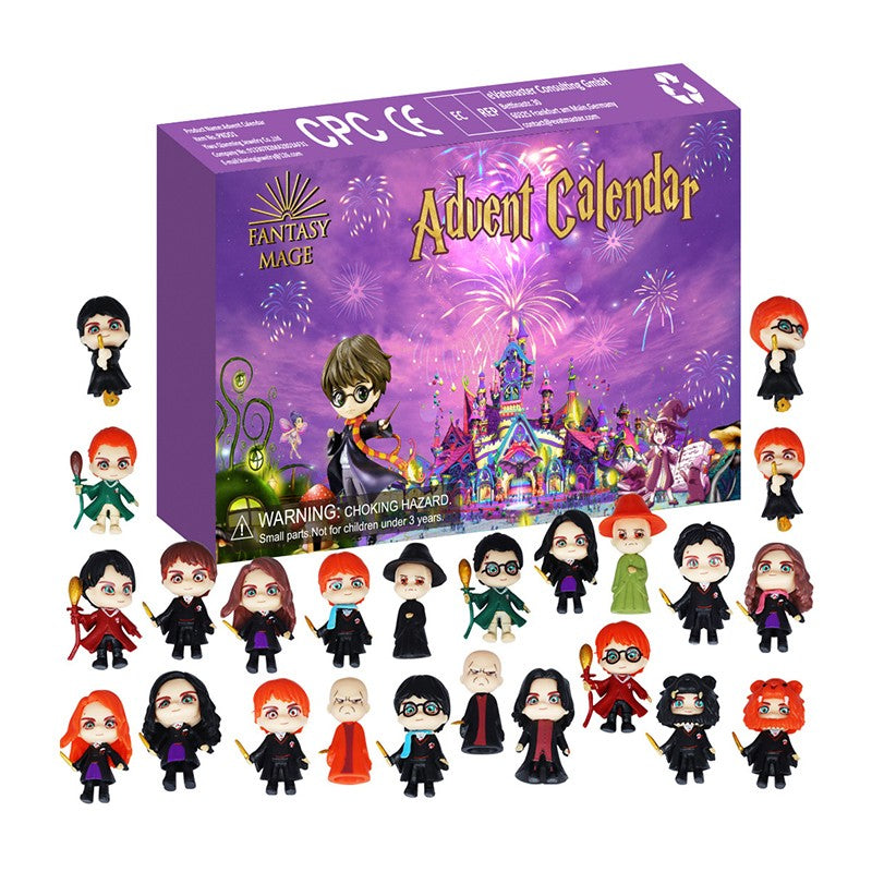 Marvel Christmas Advent Calendar Box Disney Mini Q Version Hulk Anime Figure Spiderman Iron Man Kids Toys 24pcs Figure Gift Box