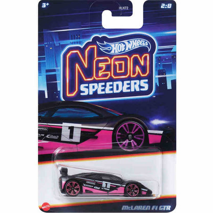 Hot Wheels Neon Speeders Series 8 Diecast Car Set 1/64 Scale Models Mazda RX-7 Datsun 510 B C D HLH72 Collectible Toy Xmas Gifts