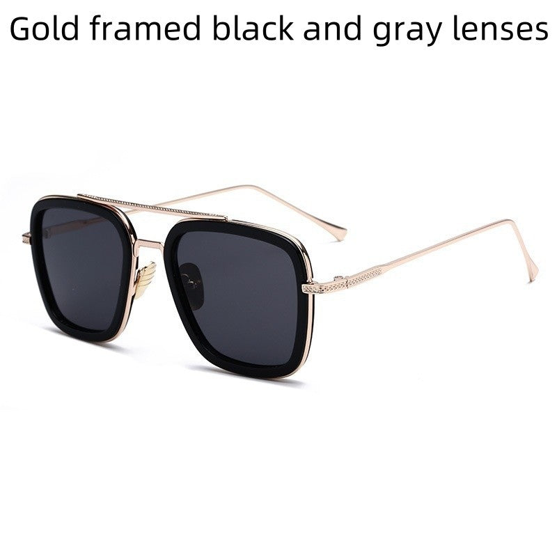 New Men's And Women's Metal Sunglasses European And American Fashion Trend Iron Man Same Style Small Frame Glasses UV400