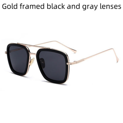 New Men's And Women's Metal Sunglasses European And American Fashion Trend Iron Man Same Style Small Frame Glasses UV400