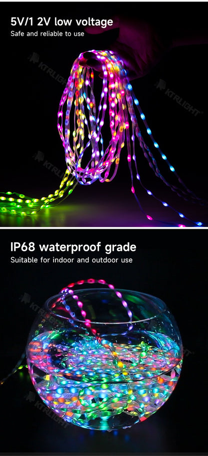 5V 12V WS2811 Clear Wire 3PIN Seed Pixel String Light for Fairy Lights Outdoor RGB Addressable Individually Garland Light