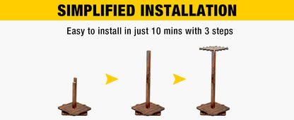 Suportes para Vara de Pesca para Garagem, Rack Giratório de 360 Graus para Varas de Pesca, Suporte de Chão para até 16 Varas