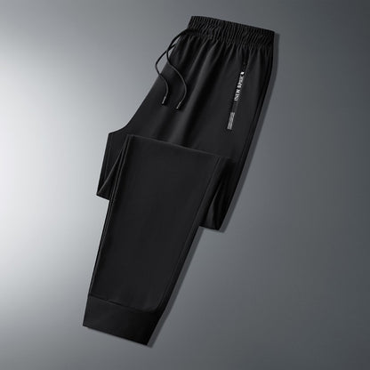 Ice Silk New Pants for Men's Summer Thin Style Sports Quick Dried Straight Leg Draping Wide Leg Pants Casual Long Pants for Men