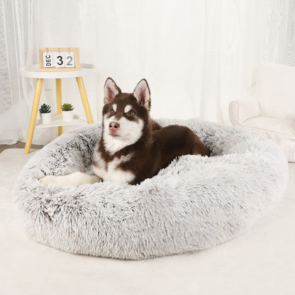 Cama para Cachorro, Donut Grande Redondo, Cesta Pelúcia de Inverno para Cães Médios, Acessórios, Casinha Fofa, Pequeno, Filhote, Animais de Estimação, Gato, Produtos