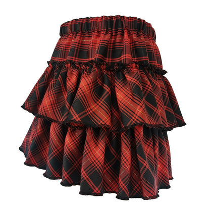 High Waist Slim Lolita Cosplay Y2k Skirt Japanese College Style Youth Girl Plaid Skirt Female Goth Skirt Pink Skirt