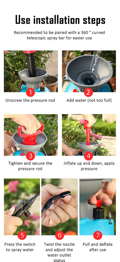 DELIXI ELECTRIC 3/5/8L Garden Sprayer Hand Pump Pressure Sprayer,Multi-Purpose Hand Pressure Garden Sprayer,for Lawn Garden