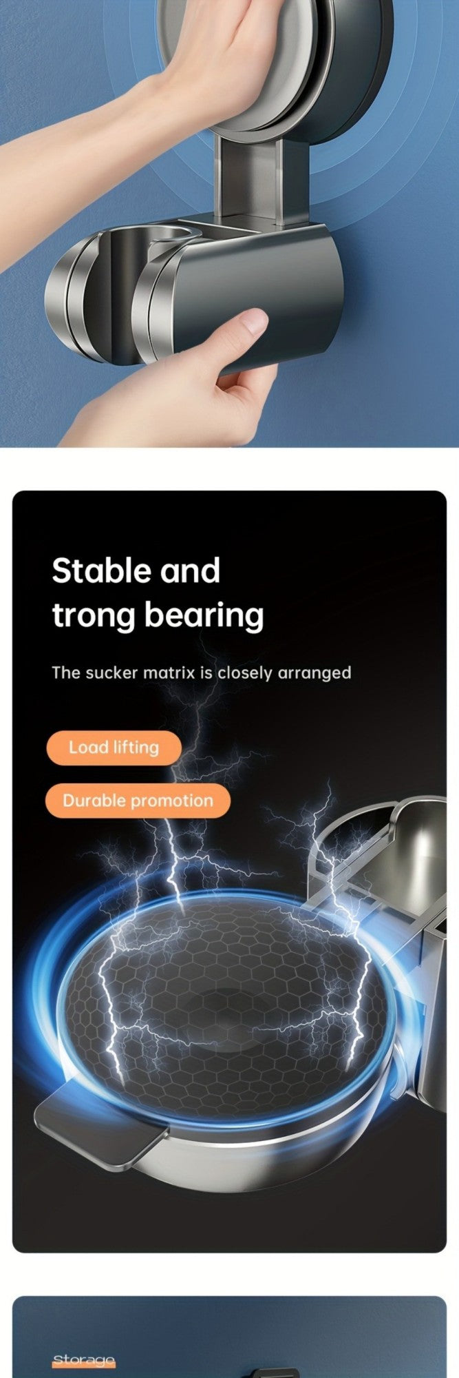 1-4PCS Suction Cup Shower Head Holder ABS Adjustable Strong Adhesive Universal Shower Head Support Reusable No Trace Waterproof