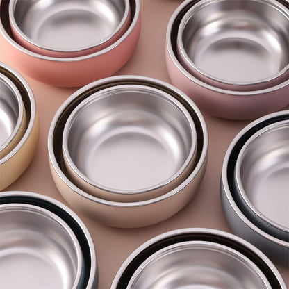 2PCS Baby Feeding Set Stainless Steel Silicone Detachable Bowl Heat Resistant Food Dishes Plate BPA Free Children's Tableware