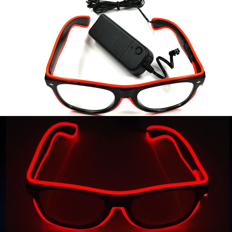 1PC Light Up LED Glasses Glow Sunglasses EL Wire Neon Glasses Glow in The Dark Party Supplies Neon Party Favors for Adults