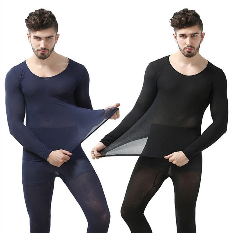 Winter 37 Degree Constant Temperature Thermal Underwear for Men Ultrathin Elastic Thermo Underwear Seamless Long Johns