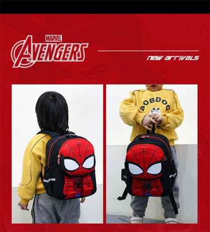Mochila Infantil Escolar de Capitão América Homem Aranha Homem de Ferro Fofa Desenho Animado para Meninos Leve para Jardim de Infância